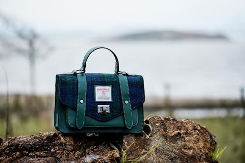 Image of Islander Harris Tweed Mini Satchel, Handbag for Women, Flap and Microfiber Leather