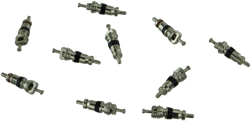 Núcleo de válvula para bicicleta PRO+ de acero cromado Schrader/American (paquete de 10) | Núcleos de válvula de reemplazo para tubos y neumáticos MTB BMX ciclismo de carretera