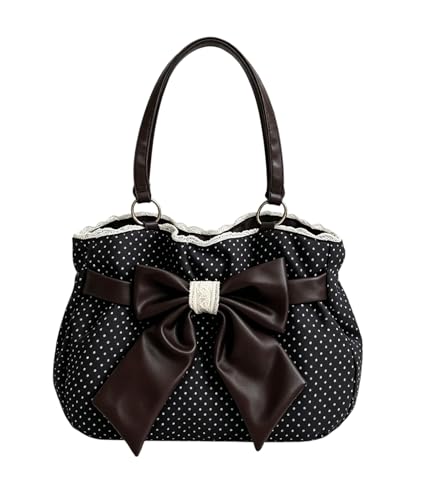 Bolso Tote con Lunares y Lazo Y2k de Lona miniatura 1