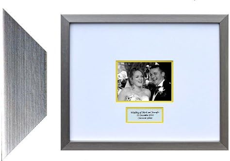 Personalised Wedding Guest Book Frame - SILVER - Contemporary alternative to the traditional guest book (Ivory-Yellow-Landscape)