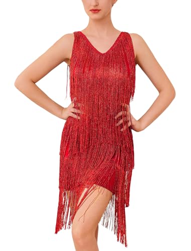 Robe à franges Gatsby vintage OMEWEE pour cocktail chic et danse samba latine