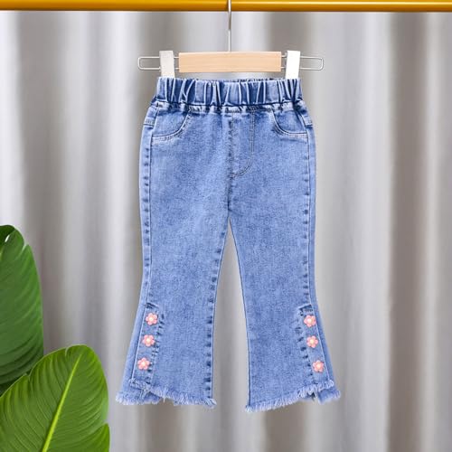 Girls Denim Jeans Toddler Baby Kids Pants Soft Stretch Elastic Waist Comfortable Durable Casual Playwear3