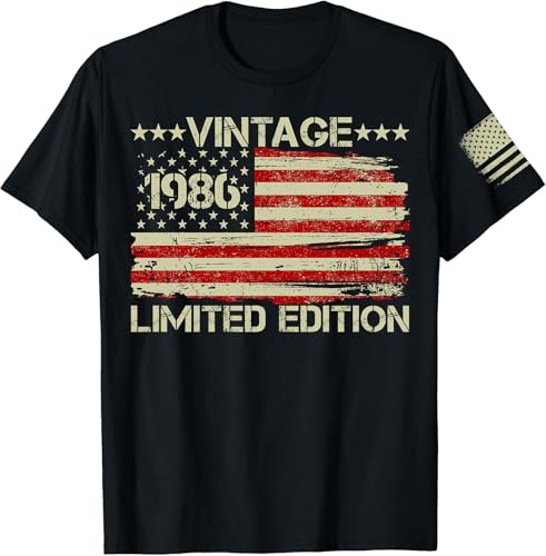 40th Birthday Gifts for Men Vintage 1986 Shirt 40th Birthday Decorations-L