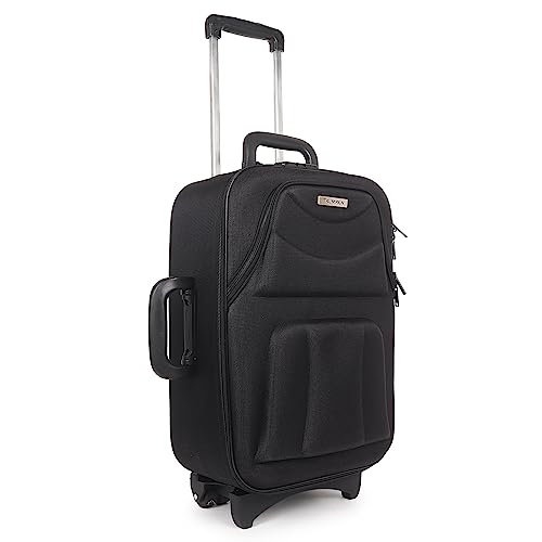 Image of Lightweight Model Polyester Soft-Side 65Cm Medium Chack-in Luggage Trolley Bag...(Medium 24 inches)- Spinner Wheels (Black)