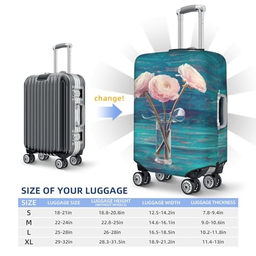 VOSERY Travel Luggage Cover - Flowers in Glass Vase Washable Suitcase Covers Protector Fits 18-32 Inch Luggage4