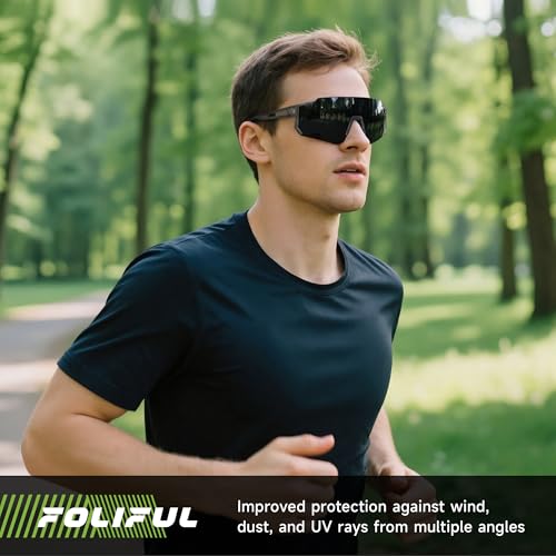 Foliful 3 Pack Polarized Sunglasses for Men Women, Sports Mens Sunglasses with UV Protection for Baseball Cycling Running