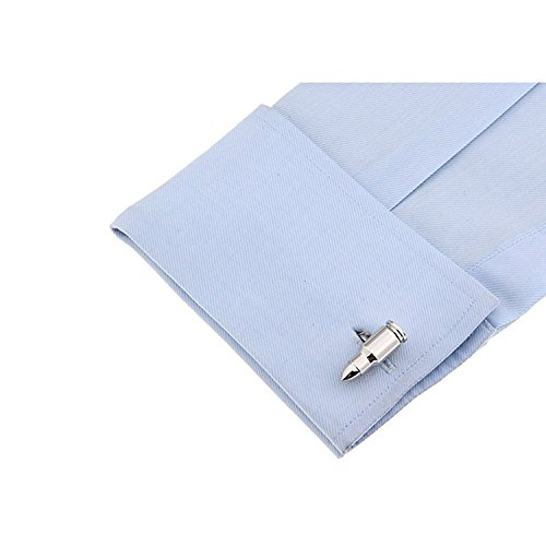 Men's Rhodium Plated Cufflinks Silver Bullet Shirt Wedding Business Cuff Links #TOP3