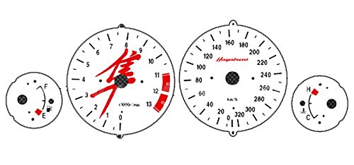 White Speedometer and Tachometer gauges for Suzuki GSXR1300 Hayabusa 2001-2007