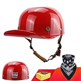 DOT Certified - Baseball Cap Style Retro Motorcycle Helmet Unisex-Adult for Moped Cap Jet Scooter St