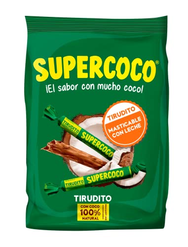 Supercoco Tirudito – Caramelos de Coco Colombianos, 40 Unidades – Auténtico Sabor a Coco, Snack Tradicional Latino, Sin Colorantes Artificiales