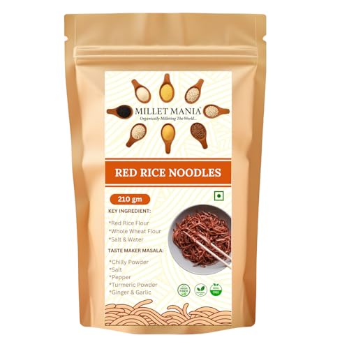 Millet Mania Red Rice Millet Noodles | Healthy And Delicious | Vegan | Indian Origin (Pack of 1)