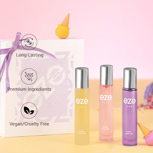 Image of EZE Perfume Gift Set For Women - Pack of 3 (18ml Each) | Premium and Long Lasting Perfume | Luxury Scent Perfect for Work, Events & Special Occasions