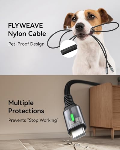 INIU Short USB C Cable 1ft, [240W, 2-Pack] Fast Charging USB C to C Cord, Braided Charger Cord Type C for iPhone 16 15 Samsung Galaxy A14 A13 A12 A34 A54 iPad Air MacBook etc. - Image 5