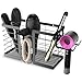 FUNKYLEE Hair Tool Organizer, 3 in 1 Metal Hair Dryer Holder Wall Mounted for Flat Iron, Curling Iron, Straightener, Styling Tools Bathroom Storage and Organizer (Black)