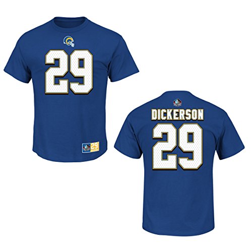 Majestic Athletic NFL Football T-Shirt Los Angeles Rams Eric Dickerson Blue Jersey Jersey Receiver II (L)