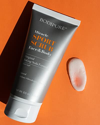 Bodipure Miracle Sport Baking Soda Body Scrub - Moisturizing And Exfoliating Scrub For Face And Body To Smooth And Hydrate Skin - For Sensitive Skin, 6.5 Ounce #TOP5
