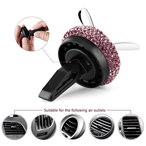 Image of eing Car Air Freshener,Turbo Spinning Car Vent Clip Fragrance Diffuser,Essential Oil Air freshener with Bling Crystal Diamonds,Stylish Propeller Shape Car Decor (1 - Pack Purple)