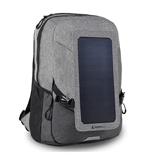 Sunnybag Explorer+ | Sac à Dos Solaire avec Panneau Solaire intégré de 6 W | Port USB | Chargement sans Fil | Compartiment pour Ordinateur Portable 15" | 15 litres | Textile Polyester imperméable |
