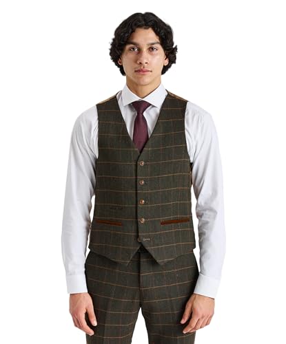 Costume rétro en tweed pour hommes vert mariage chic vintage