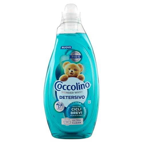 Coccolino Wonder Wash, detergente líquido para lavadora, ultra limpio, eficaz en ciclos cortos de 15 minutos, incluso en frío, fragancia de larga duración, limpieza profunda, 37 lavados, 1480 ml
