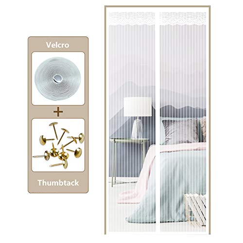 Preisvergleich Produktbild YXDDG Magnet-fliegengitter Schwerer netzvorhang Schiebetüren Glas terrasse Balkon aufbewahren Fehler Magnet Netting fiberglas pavillon-Weiß 85x195cm(33x77inch)