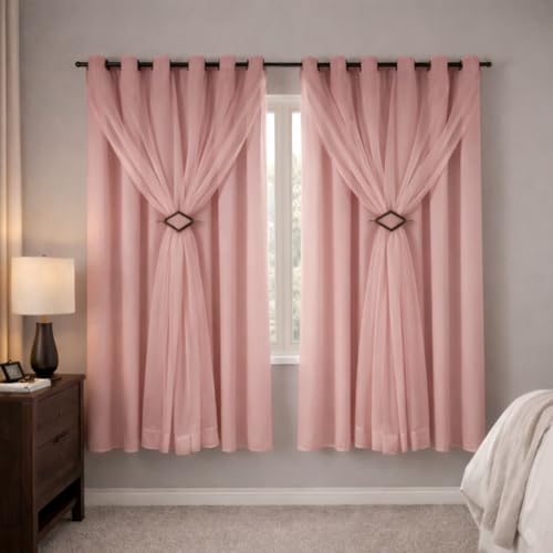 Cortina Blackout 2,80M x 1,70M 100% Corta Luz Blecaute PVC + Tecido Voil Para Sala ou Quarto Varão Simples