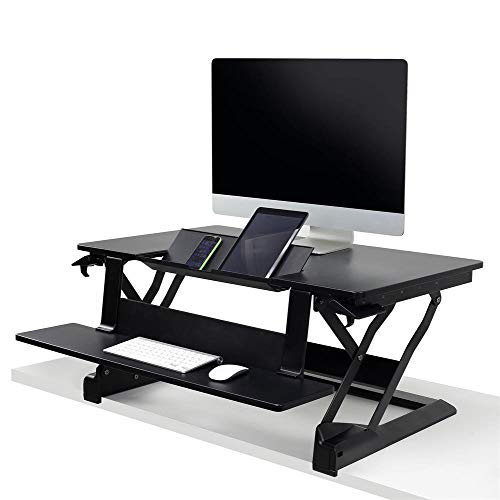 Ergotron - WorkFit-TLE Standing Desk Converter - for Tabletops - 37.4 Inches, Black