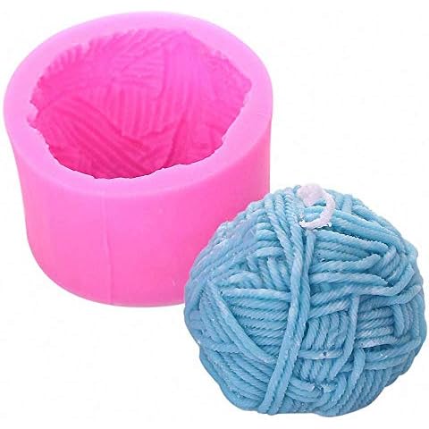 MoldFun Knitting Wool Candle Mold Hemisphere Yarn Ball Silicone Mold for Soap, Bath Bomb, Plaster, Wax Crayon, Clay Cover