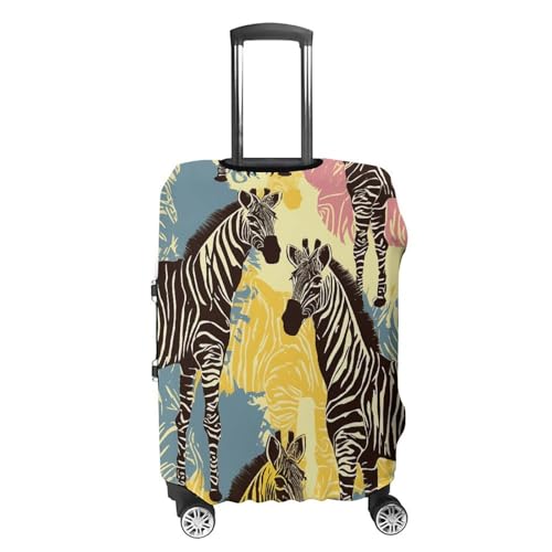 Giraffe And Zebra Suitcase Cover Washable Luggage Cover Dust-proof Luggage Protector Cover Anti-Scratch Travel Suitcase Protector Fits 18-32 Inch Luggage L4