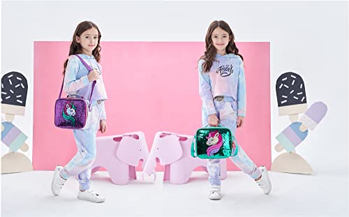 Girls Unicorn Reversible Sequin Backpack Set Magic Glitter Lightweight School Bookbag For Girls Kids Bling Backpack #TOP5