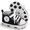 Unisex Baby Boys Girls Shoes, Newborn Infant Non-Slip Canvas Denim High Top Sneakers, Toddler First Walkers Shoes