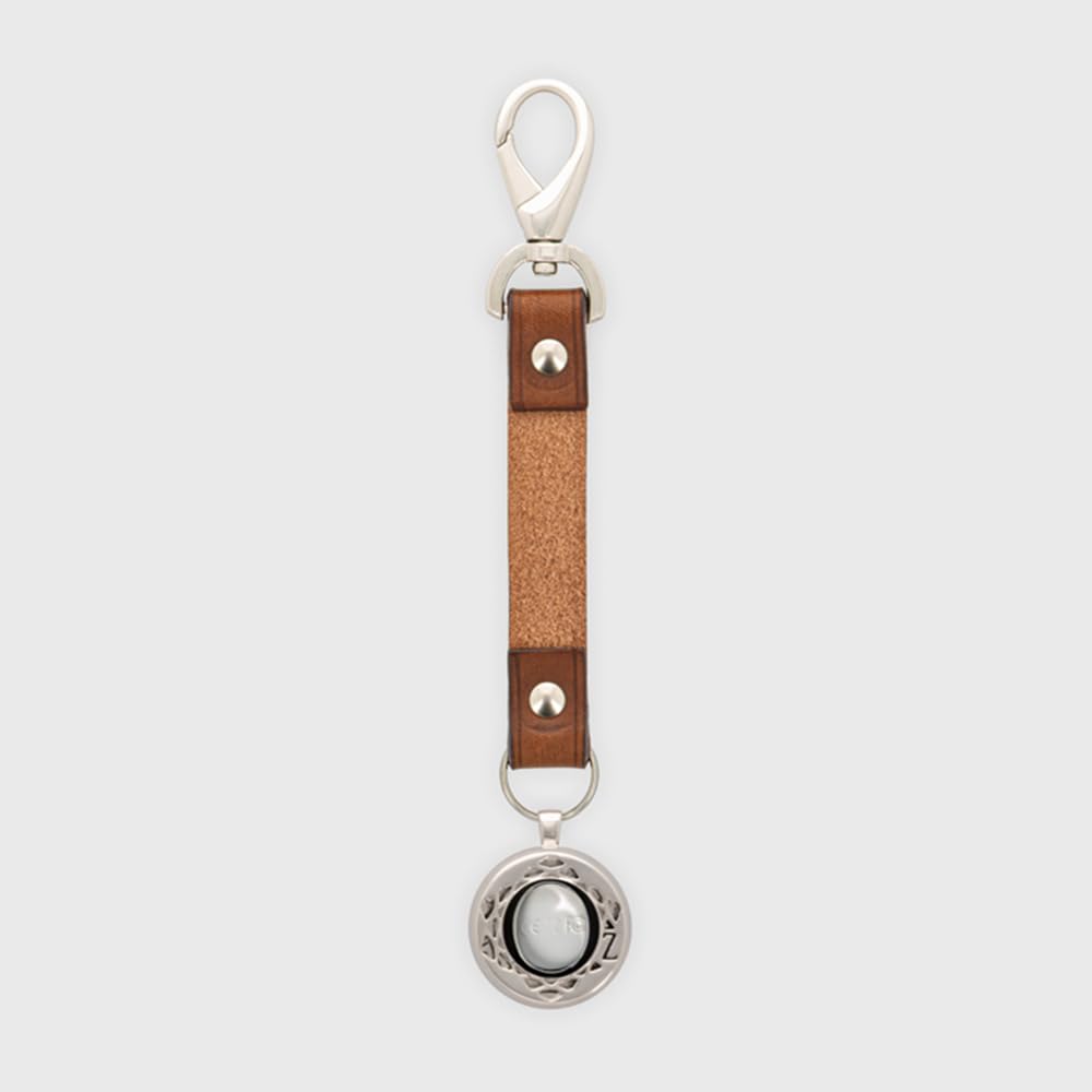 Bouton d'alerte MONSHERIF + médaillon hublot argenté avec lanière Marron : l’élégance au Service de la sécurité avec Un Bouton d’Alerte connecté Discret