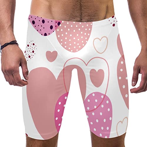 Pantalones cortos de natación con estampado de corazones en color rosa llamativo