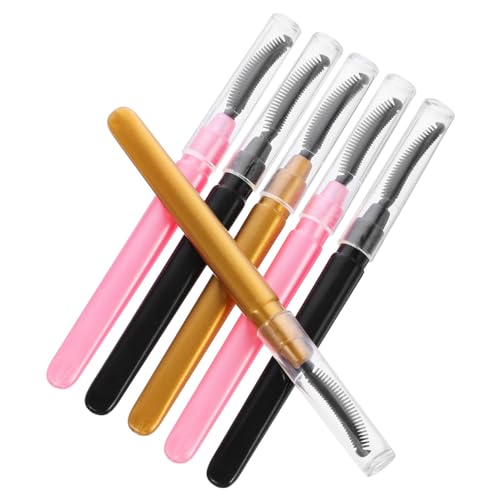 Gogogmee 6-in-1 Eye Makeup Brush Set Soft Silicone Bristles Mascara Brush Lash Applicator Wand Brow Essential for Travel Daily Use