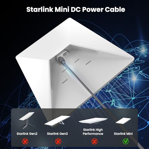Cable Starlink DC5521 mini impermeable de 18 AWG con conectores macho a macho y 30m 2