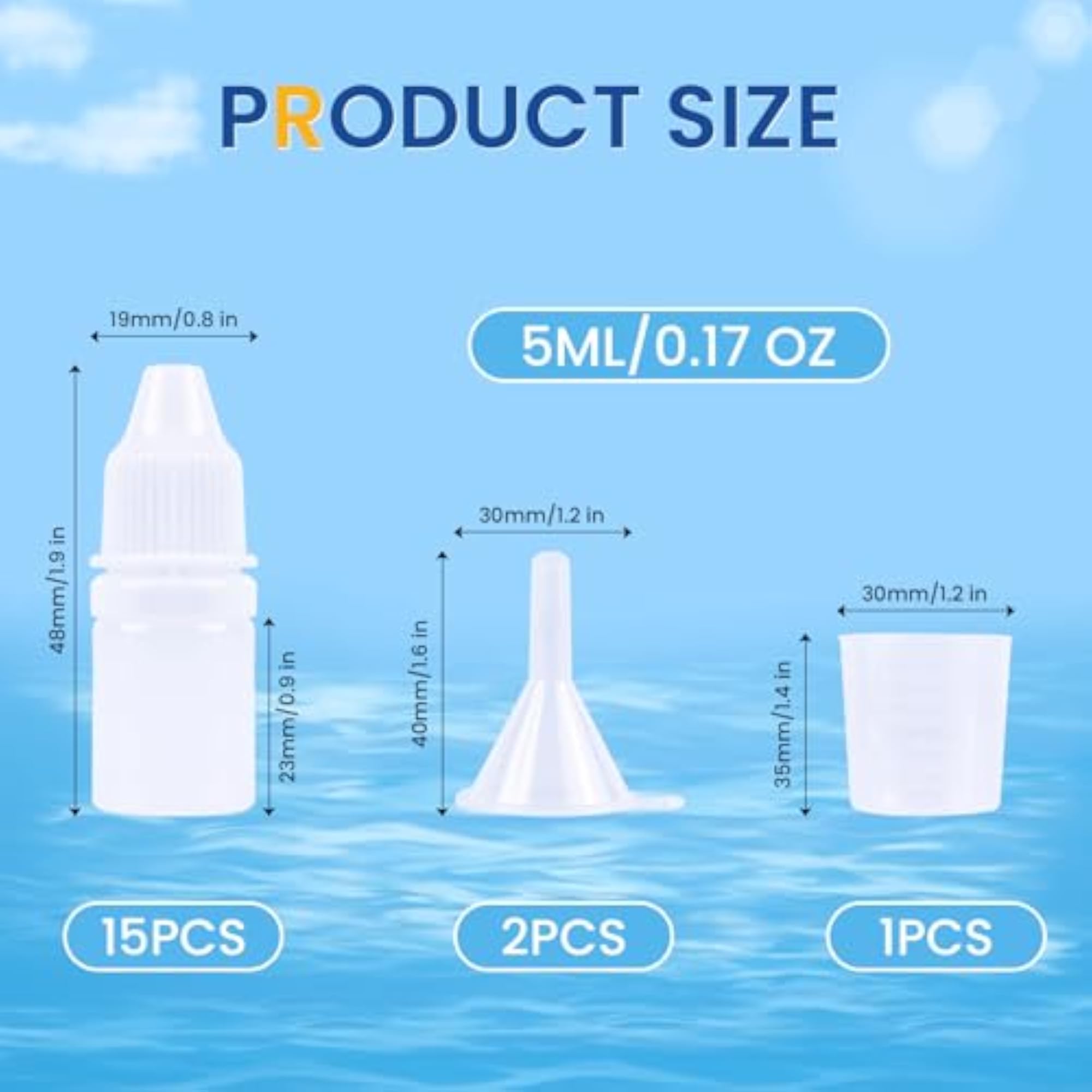 15 Pack 10ml/0.34oz Eye Dropper Bottle