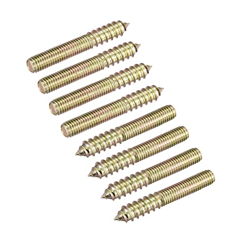 Image of uxcell M10x70mm Hanger Bolts, 8pcs Double Ended Thread Dowel Screws for Wood Furniture