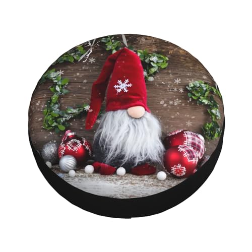 Image of Christmas Gnome Spare Tire Cover Winter Weatherproof Universal Wheel Protectors Christmas New Year Wheel Covers for Rv Camper Travel Trailer SUV Truck 16 Inch Holiday Xmas Decor