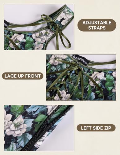 Image of Scarlet Darkness Corset Tops for Women Floral Renaissance Bustier Bodice