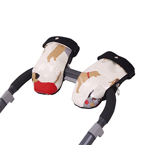 Tititnins® - Manoplas Carro Bebe Silla Paseo Impermeables CHUCHO V.Polar Negro (**Polar Interior 260gr)