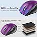 TECKNET Bluetooth Mouse, 4800 DPI Wireless Mouse, 2-Year Battery 6 Adjustable DPI, 6 Buttons Compatible with Laptop/Windows/Computer - Purple