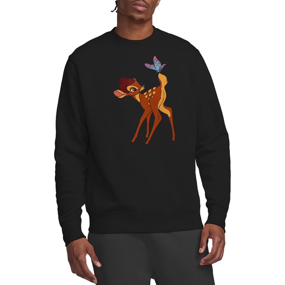 Disney Bambi Butterfly Unisex Sweatshirt, Black, XX-Large