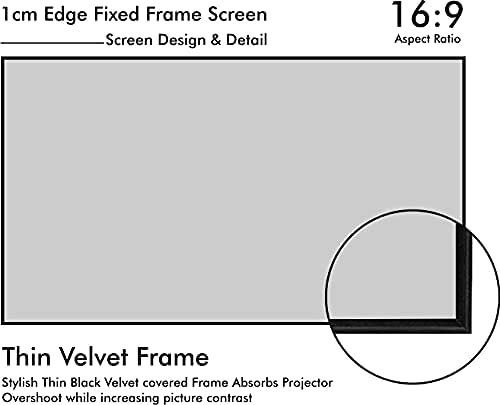 Image of BIG VUE 1 Cm Edge 150 Inches Fixed Frame Projector Screen 16:9 Diagonal Active 3D 4K Ultra Hd Projector Screen (150 Inch, High Contrast Alr)
