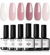 Modelones UV Nagellack, Rosa Nude Pastell Weiß 6 Farben Shellac Gel Nagellack Set Soak Off Sommer...