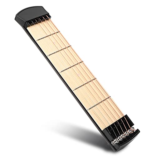 6 Fret Pocket Guitar Portable Small Guitar Left Hand Guitar Guitar Acoustic Practice Tool Elegant for Beginner Guitarist Training