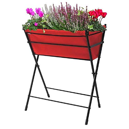 VegTrug Poppy Go Hochbeet 65 x 40 x 79cm, Pflanzbeet, Kräuterbeet, Gemüsebeet für Balkon & Terrasse, Red