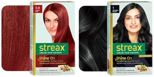 Streax Permanent Hair Colour, 100% Grey coverage Permanent Hair Colour, 100% Grey coverage, Infused with Argan and Walnut Oil
