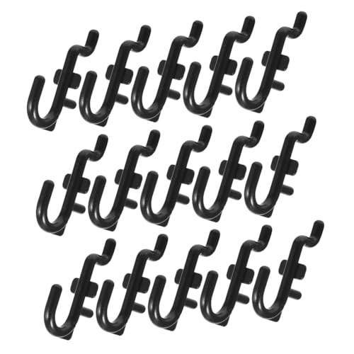 Hohopeti Garage Storage Hooks 50pcs Peg Board Hooks Wall-Mounted Tool Organizer Easy Install Black for Tool Rooms