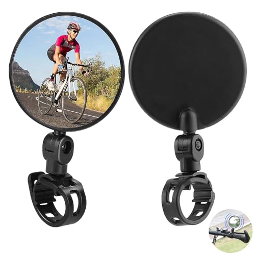 2 Pcs Bike Mirrors Bike Rear View Mirror Adjustable Rotatable Handlebar Mounted Convex Mirrors Durable And Easy To Install For All Bikes