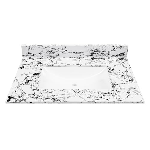 Montary 31"x 22" Artificial Marble Bathroom Vanity Top with Undermounted